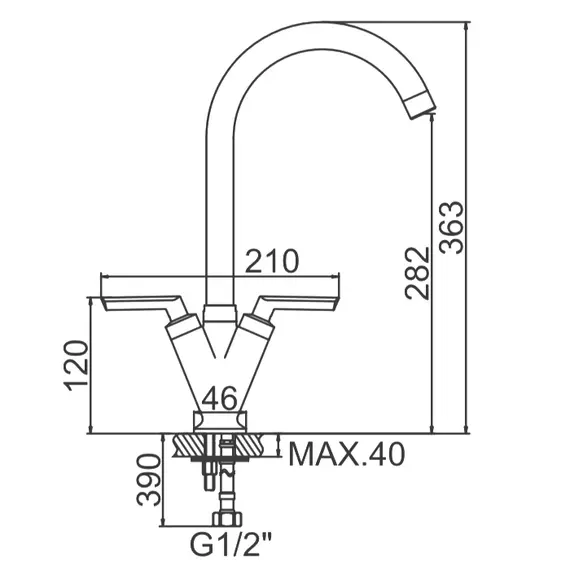 Смеситель для кухни Ledeme L4098 хром, изображение 2
