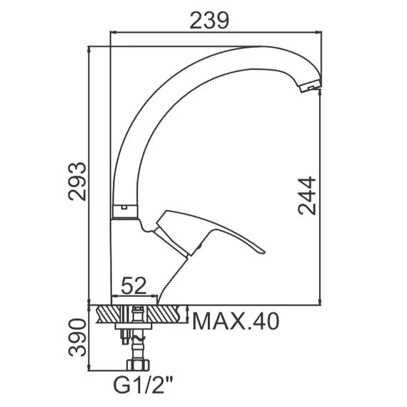 Смеситель для кухни Ledeme H05 L4105 хром, изображение 2