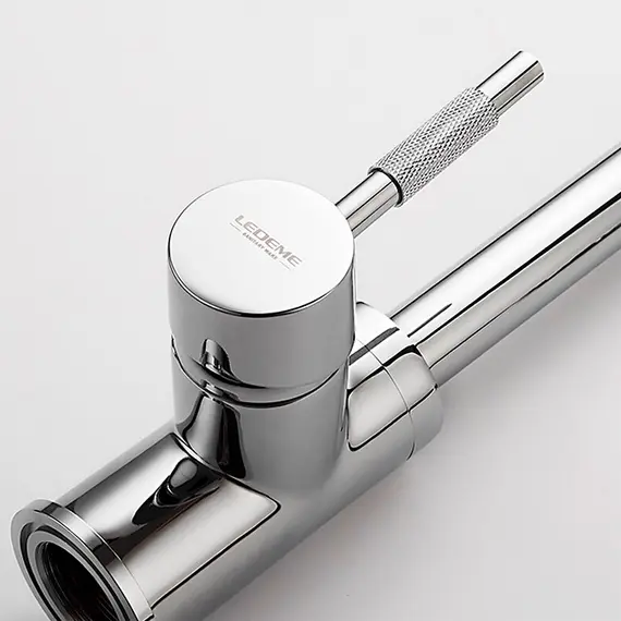 Смеситель для кухни со встроенным краном под фильтр питьевой воды Ledeme L4155-3 хром, изображение 6