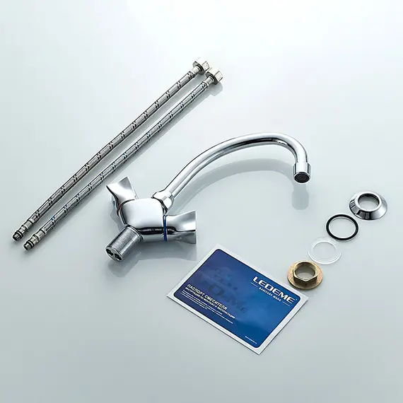 Смеситель для кухни Ledeme H87 L4187-2 хром, изображение 8