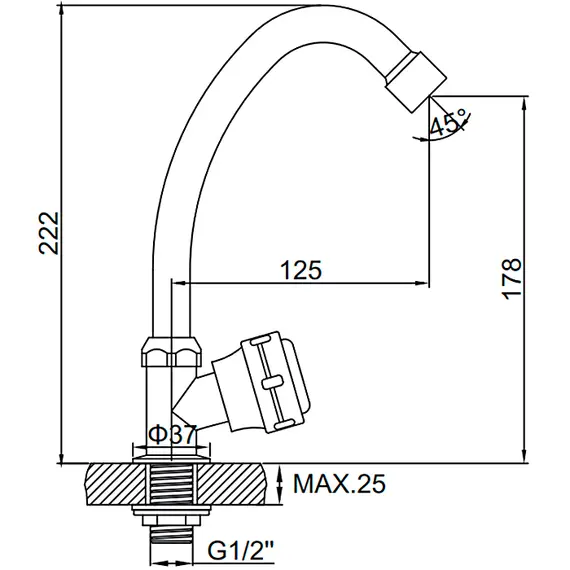 Смеситель для кухни Ledeme L4195 хром, изображение 2