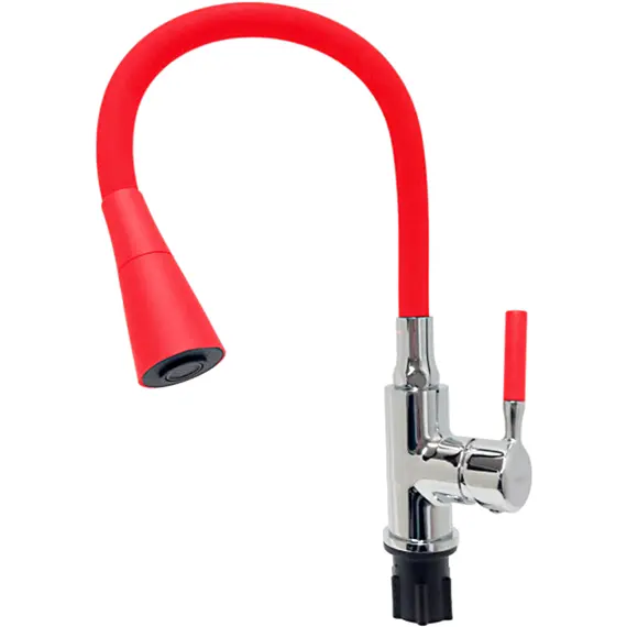 Смеситель для кухни с гибким изливом с душем Ledeme Rainbow L4199-1 хром, изображение 4