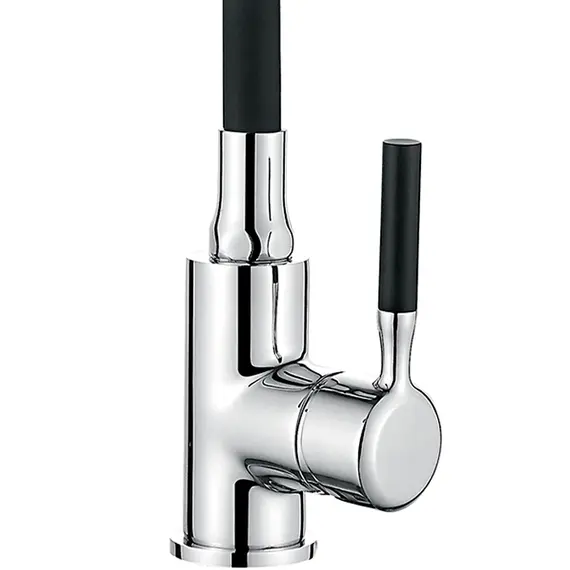 Смеситель для кухни с гибким изливом с душем Ledeme Rainbow R L4199-2 черный/хром, изображение 5