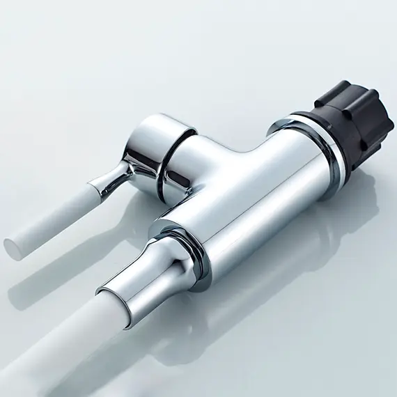 Смеситель для кухни с гибким изливом с душем Ledeme Rainbow R L4199-3 белый/хром, изображение 5