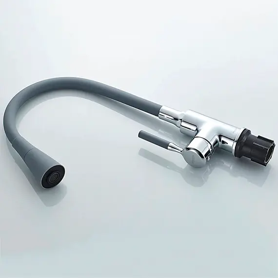 Смеситель для кухни с гибким изливом с душем Ledeme Rainbow L4199-9 хром, изображение 4