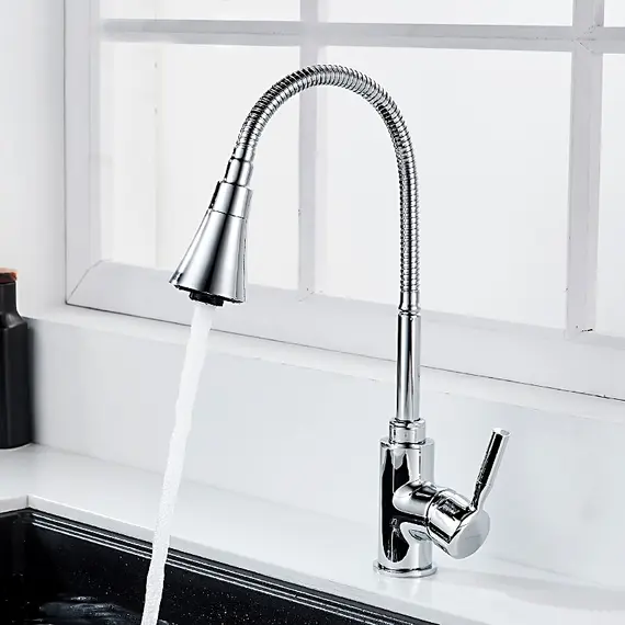 Смеситель для кухни с гибким изливом с душем Ledeme 7L4199 хром, изображение 12