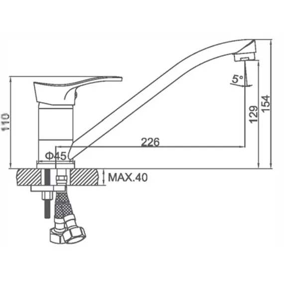 Смеситель для кухни Ledeme H14-B L4214 хром, изображение 2