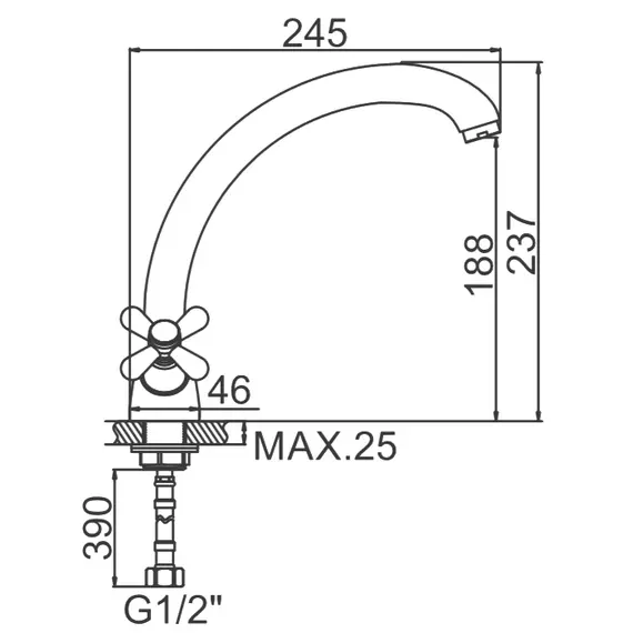 Смеситель для кухни Ledeme H18 L4218-2 хром, изображение 2