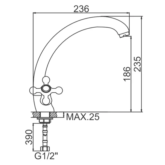 Смеситель для кухни Ledeme H19 L4219-2 хром, изображение 2