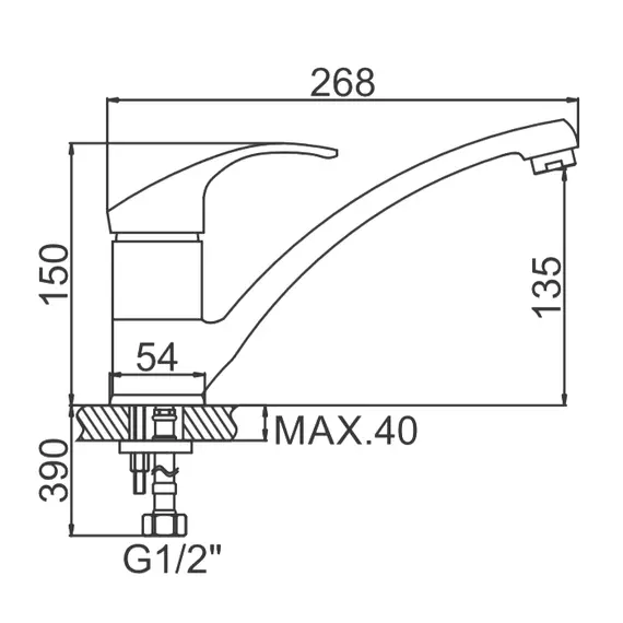 Смеситель для кухни Ledeme H21 L4221 хром, изображение 2