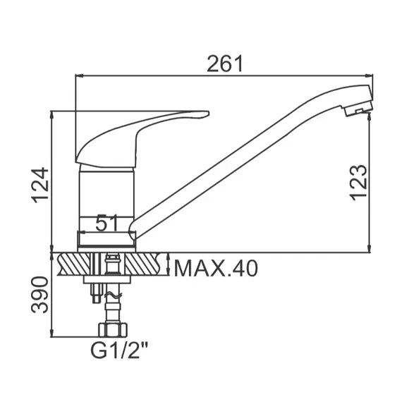Смеситель для кухни Ledeme H29-B L4229-B хром, изображение 2