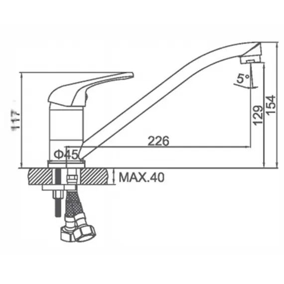 Смеситель для кухни Ledeme H39-B L4239 хром, изображение 2
