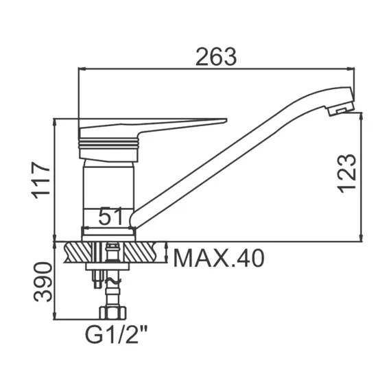 Смеситель для кухни Ledeme H56 L4256 хром, изображение 2