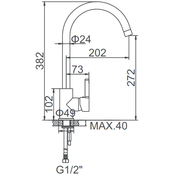 Смеситель для кухни Ledeme 7 L4299Y шлифованное золото, изображение 2