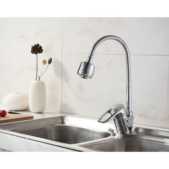 Смеситель для кухни с гибким изливом с душем Ledeme L4304 хром, изображение 4