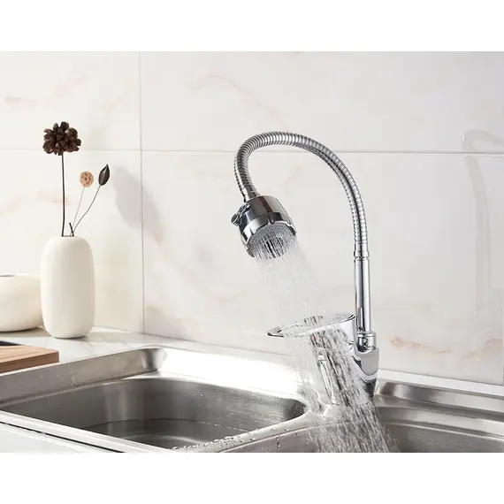 Смеситель для кухни с гибким изливом с душем Ledeme L4304 хром, изображение 6