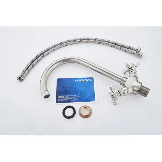 Смеситель для кухни Ledeme H11A L4311A-2 суперсталь, изображение 10