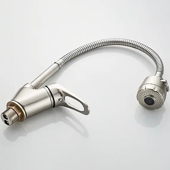 Смеситель для кухни с гибким изливом с душем Ledeme H13A L4313A суперсталь, изображение 6