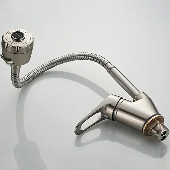 Смеситель для кухни с гибким изливом с душем Ledeme H13A L4313A суперсталь, изображение 7