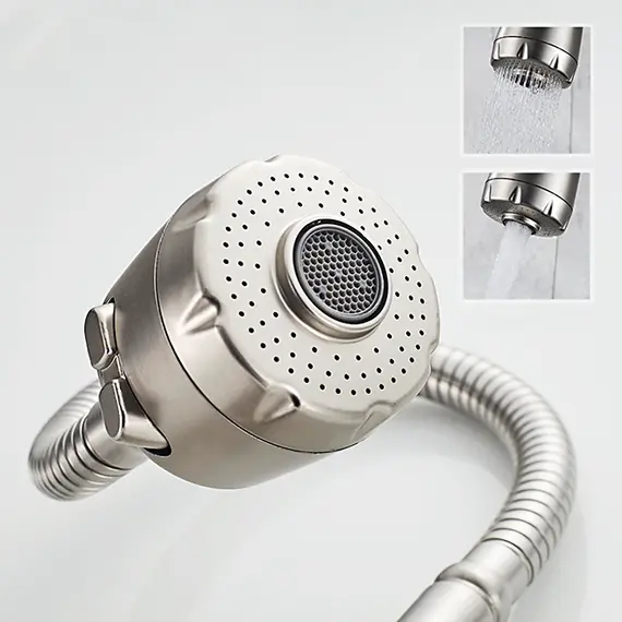 Смеситель для кухни с гибким изливом с душем Ledeme H13A L4313A суперсталь, изображение 8