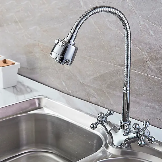 Смеситель для кухни с гибким изливом с душем Ledeme R L4319-3 хром, изображение 10