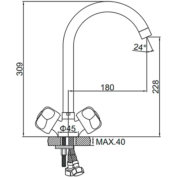 Смеситель для кухни Ledeme H26 L4326 хром, изображение 3