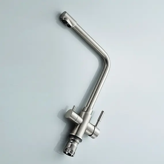 Смеситель для кухни со встроенным краном под фильтр питьевой воды Ledeme R L4355-3 суперсталь, изображение 5