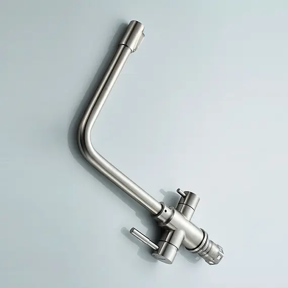 Смеситель для кухни со встроенным краном под фильтр питьевой воды Ledeme R L4355-3 суперсталь, изображение 6