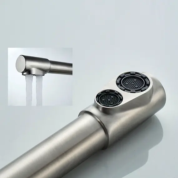 Смеситель для кухни со встроенным краном под фильтр питьевой воды Ledeme R L4355-3 суперсталь, изображение 8