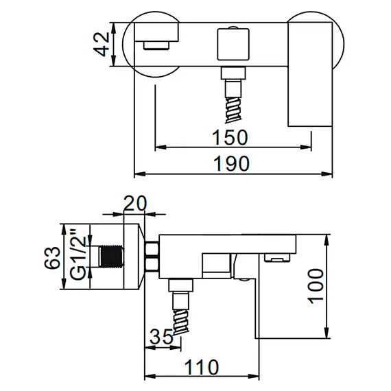 Смеситель для ванны Gerhans K25 K13025 хром, изображение 2