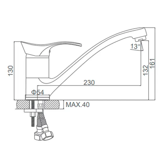 Смеситель для кухни Ledeme H01A L4201A суперсталь, изображение 2