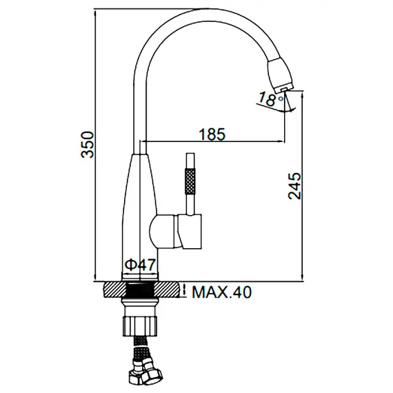 Смеситель для кухни Ledeme L4398 хром, изображение 3