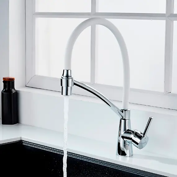 Смеситель для кухни с гибким изливом с душем Ledeme L4399-3 хром, изображение 8