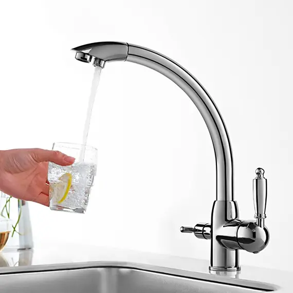 Смеситель для кухни со встроенным краном под фильтр питьевой воды Ledeme RL4455-3 хром, изображение 3