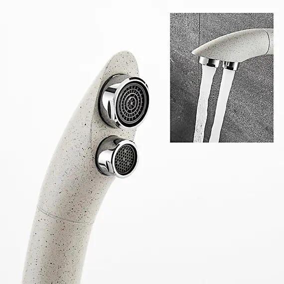 Смеситель для кухни со встроенным краном под фильтр питьевой воды Ledeme 7 L4455W-3 белый, Основной цвет: Белый, изображение 7