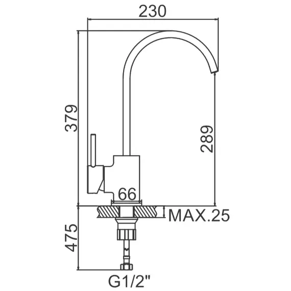Смеситель для кухни Ledeme L4498A суперсталь, изображение 2