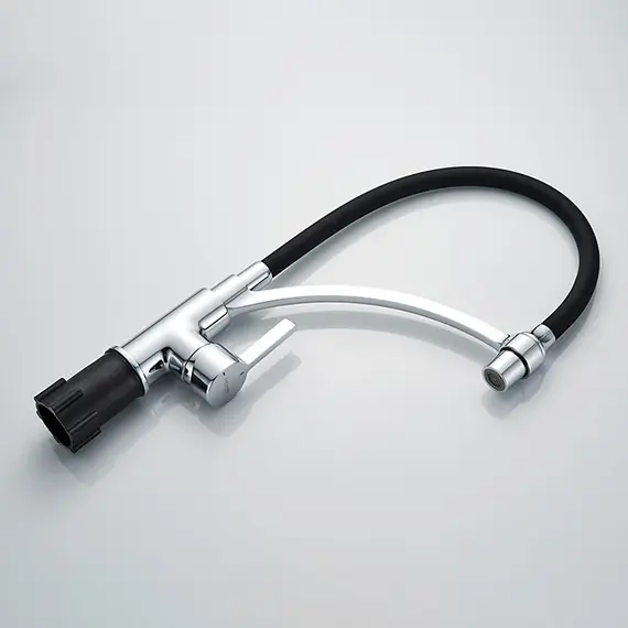 Смеситель для кухни с гибким изливом с душем Ledeme L4499-2 хром, изображение 3