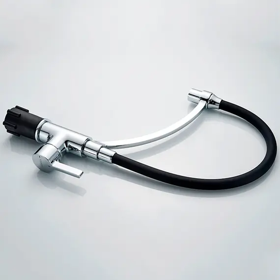 Смеситель для кухни с гибким изливом с душем Ledeme L4499-2 хром, изображение 4