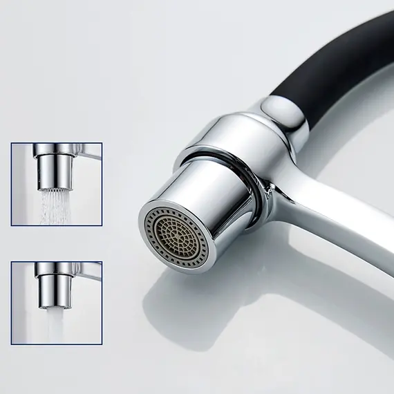 Смеситель для кухни с гибким изливом с душем Ledeme L4499-2 хром, изображение 5