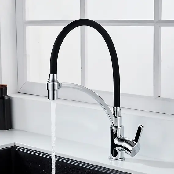 Смеситель для кухни с гибким изливом с душем Ledeme L4499-2 хром, изображение 9