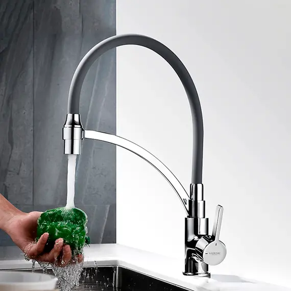 Смеситель для кухни с гибким изливом с душем Ledeme L4499-9 хром, изображение 3