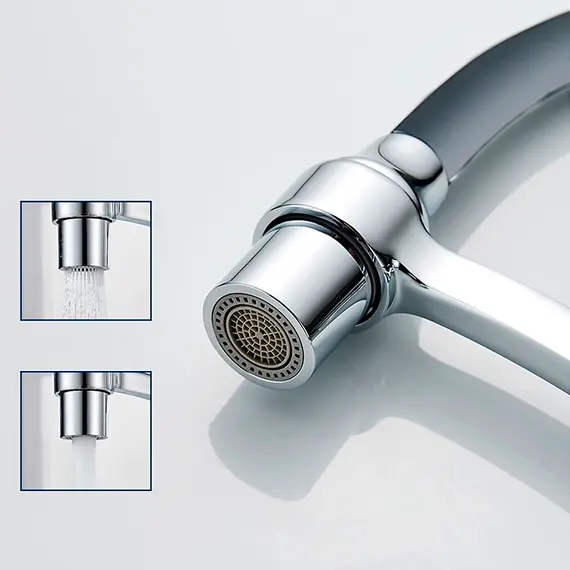 Смеситель для кухни с гибким изливом с душем Ledeme L4499-9 хром, изображение 8