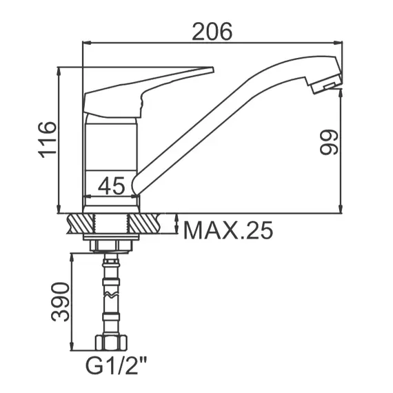Смеситель для кухни Ledeme H13 L4513-2 хром, изображение 2
