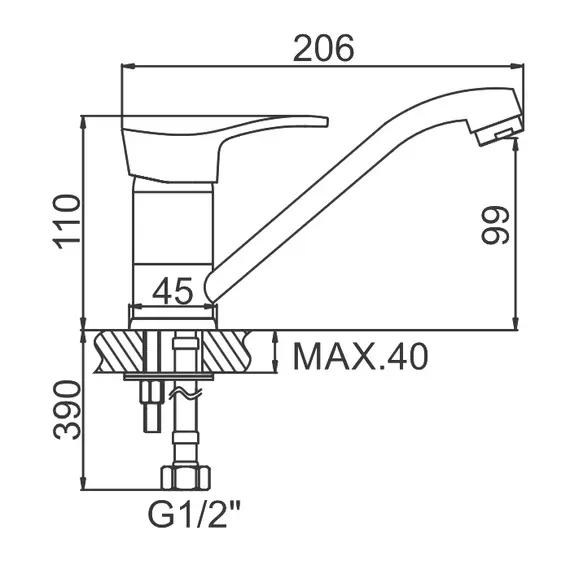 Смеситель для кухни Ledeme H14 L4514 хром, изображение 2