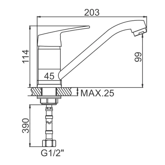 Смеситель для кухни Ledeme H16 L4516-2 хром, изображение 2