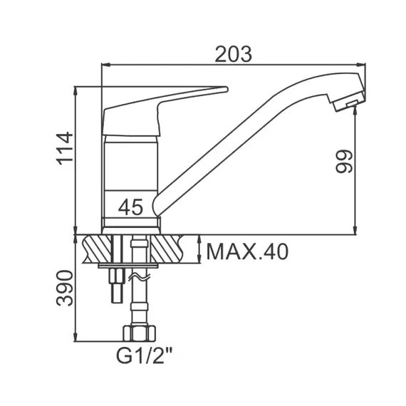 Смеситель для кухни Ledeme H16 L4516 хром, изображение 2