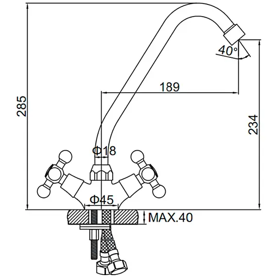 Смеситель для кухни Ledeme H19 L4519 хром, изображение 2