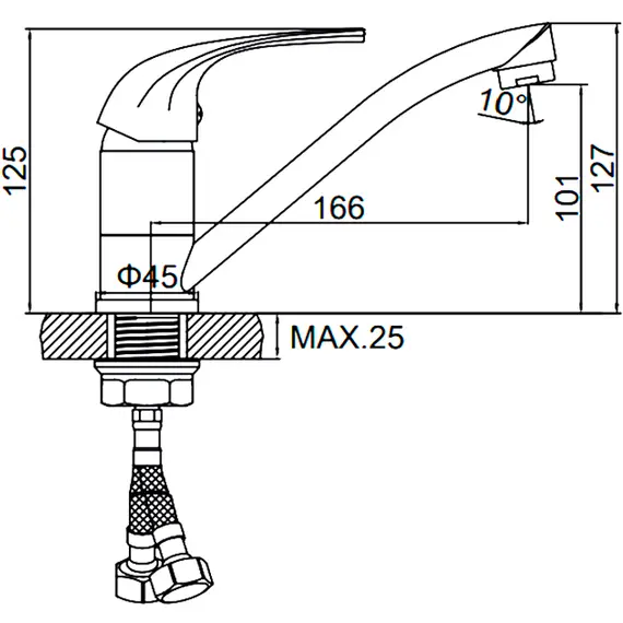Смеситель для кухни Ledeme H35 L4535-2 хром, изображение 2