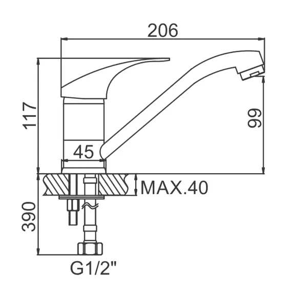 Смеситель для кухни Ledeme H36 L4536 хром, изображение 2