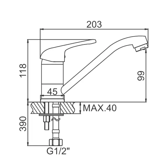 Смеситель для кухни Ledeme H39-B L4539-B хром, изображение 2
